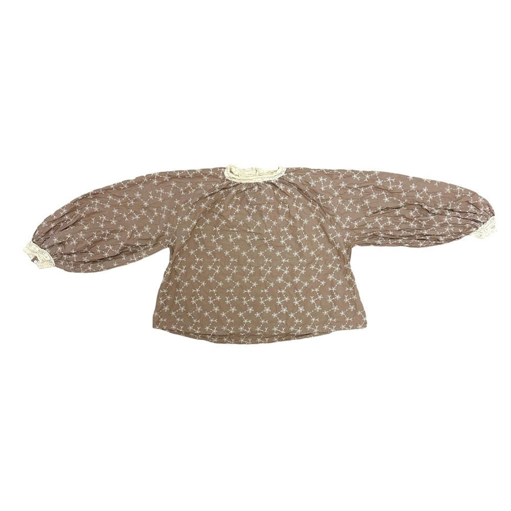 Zara Brown and White Blouse Size Small